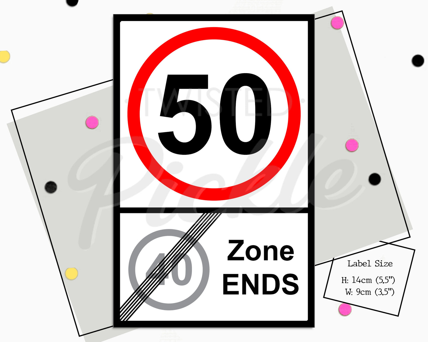 50th Birthday Wine Gift Sticker