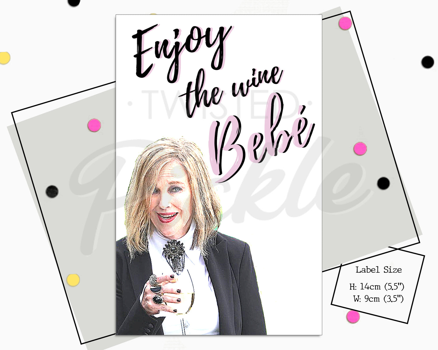 Schitt's Creek Moira Enjoy The Wine Label
