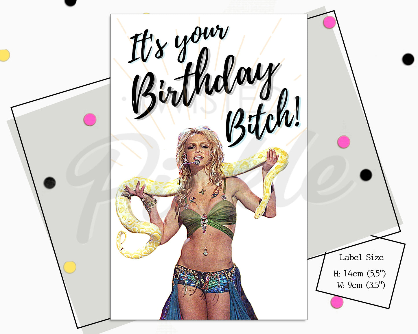Britney Spears Birthday Bitch Wine Label