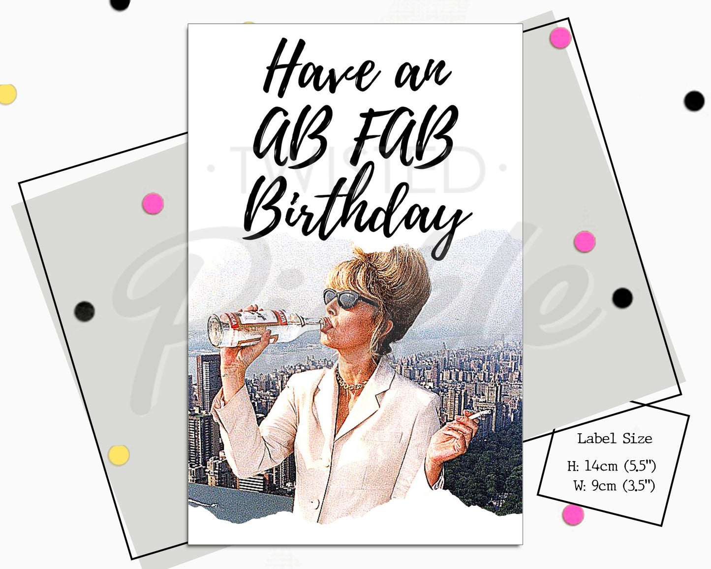 Ab Fab Patsy Wine Bottle Sticker