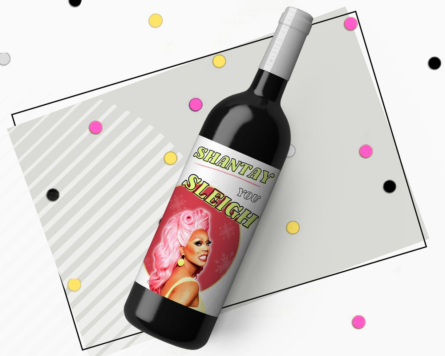 Ru Paul Christmas Wine Label