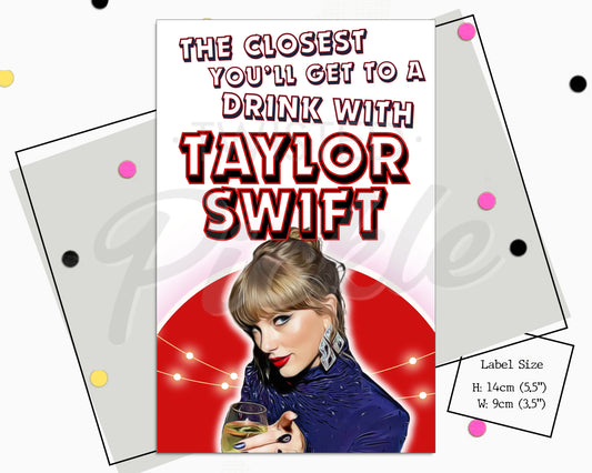 Taylor Swift Fan Wine Sticker Present