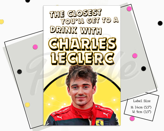 Charles Leclerc Formula 1 Wine Sticker