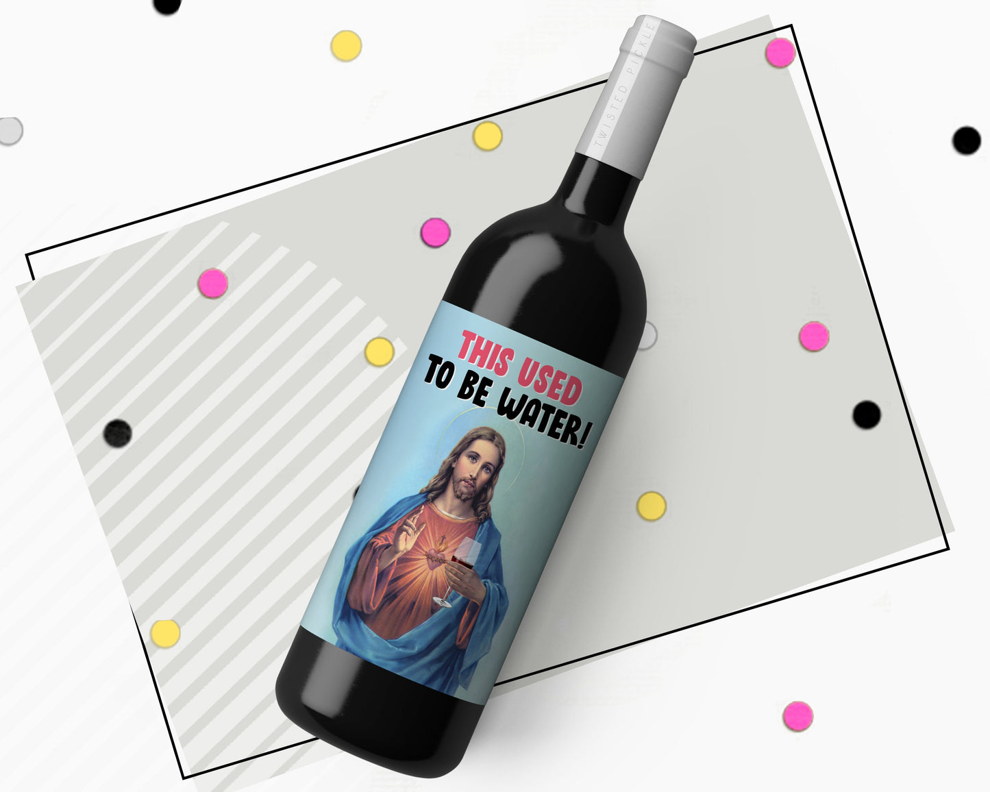 Jesus Funny Wine Bottle Present Label