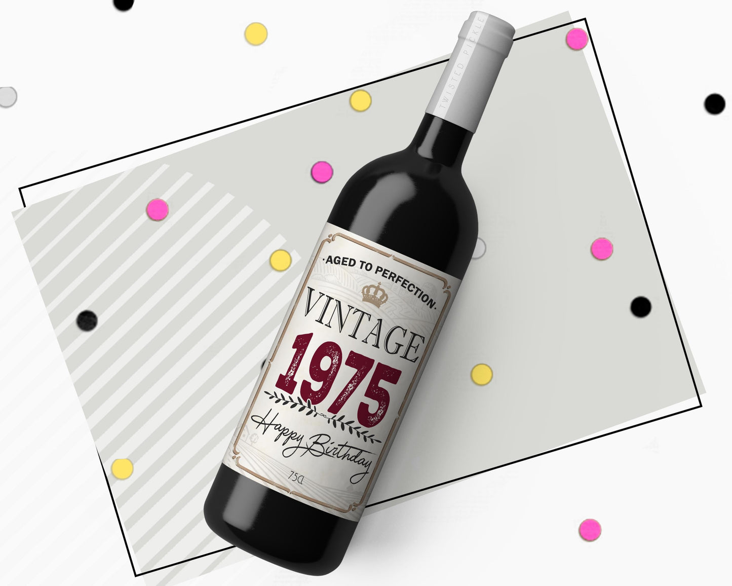 50th Birthday 1975 Special Wine Gift Label