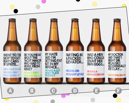 Funny Dad Jokes - Beer Bottle Labels