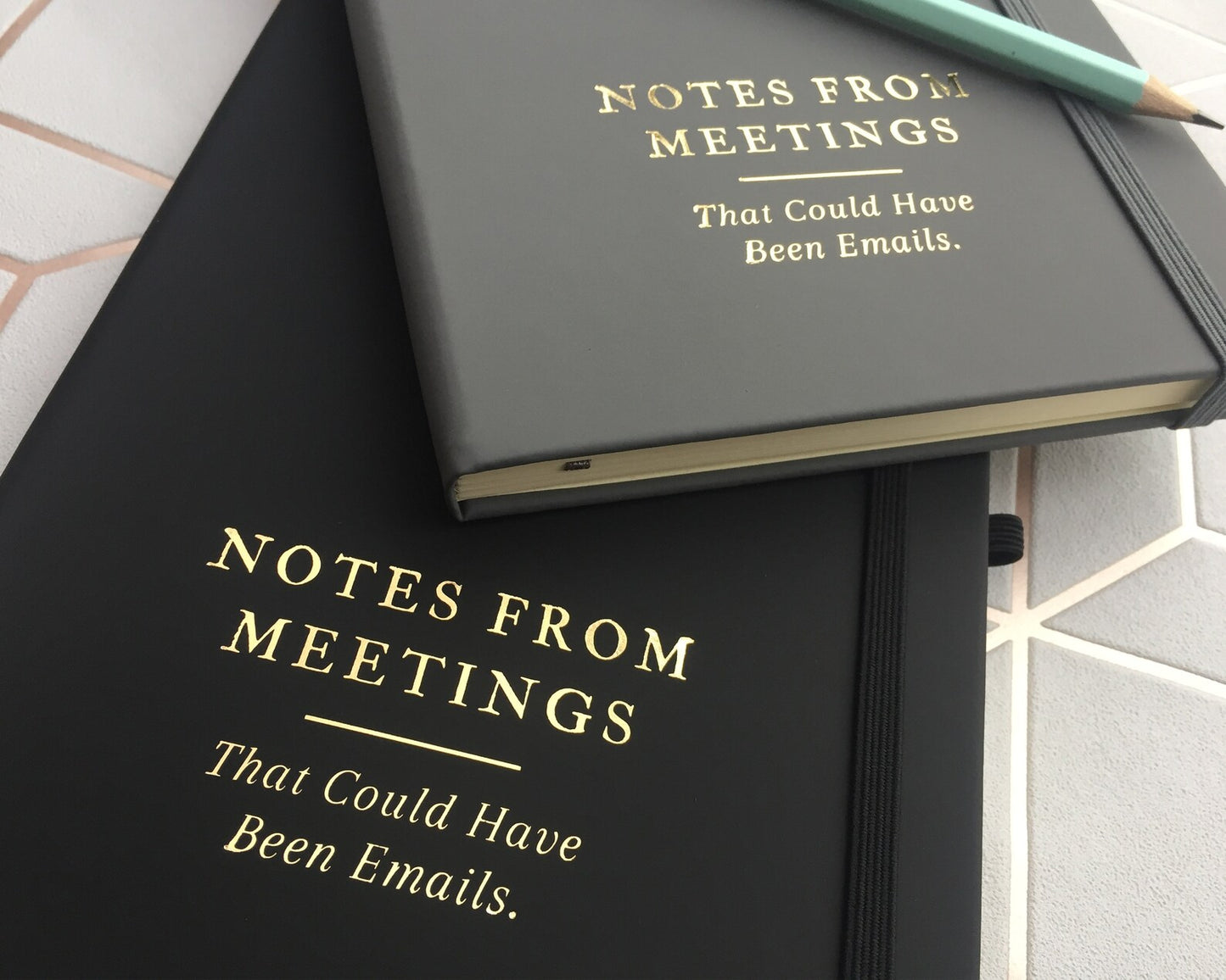 Notes From Meetings Gold Foil Embossed A5 Notebook