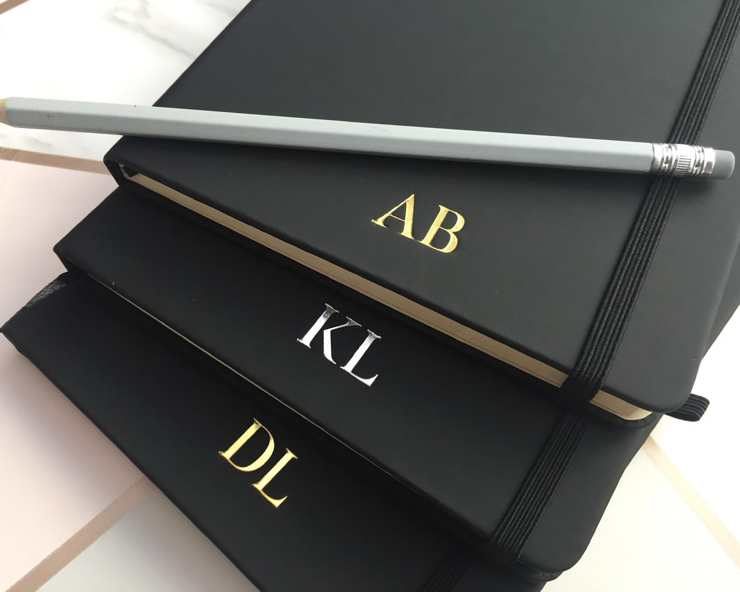 Personalised A5 or A6 Black Notebook