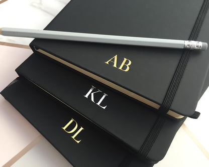 Personalised A5 or A6 Black Notebook