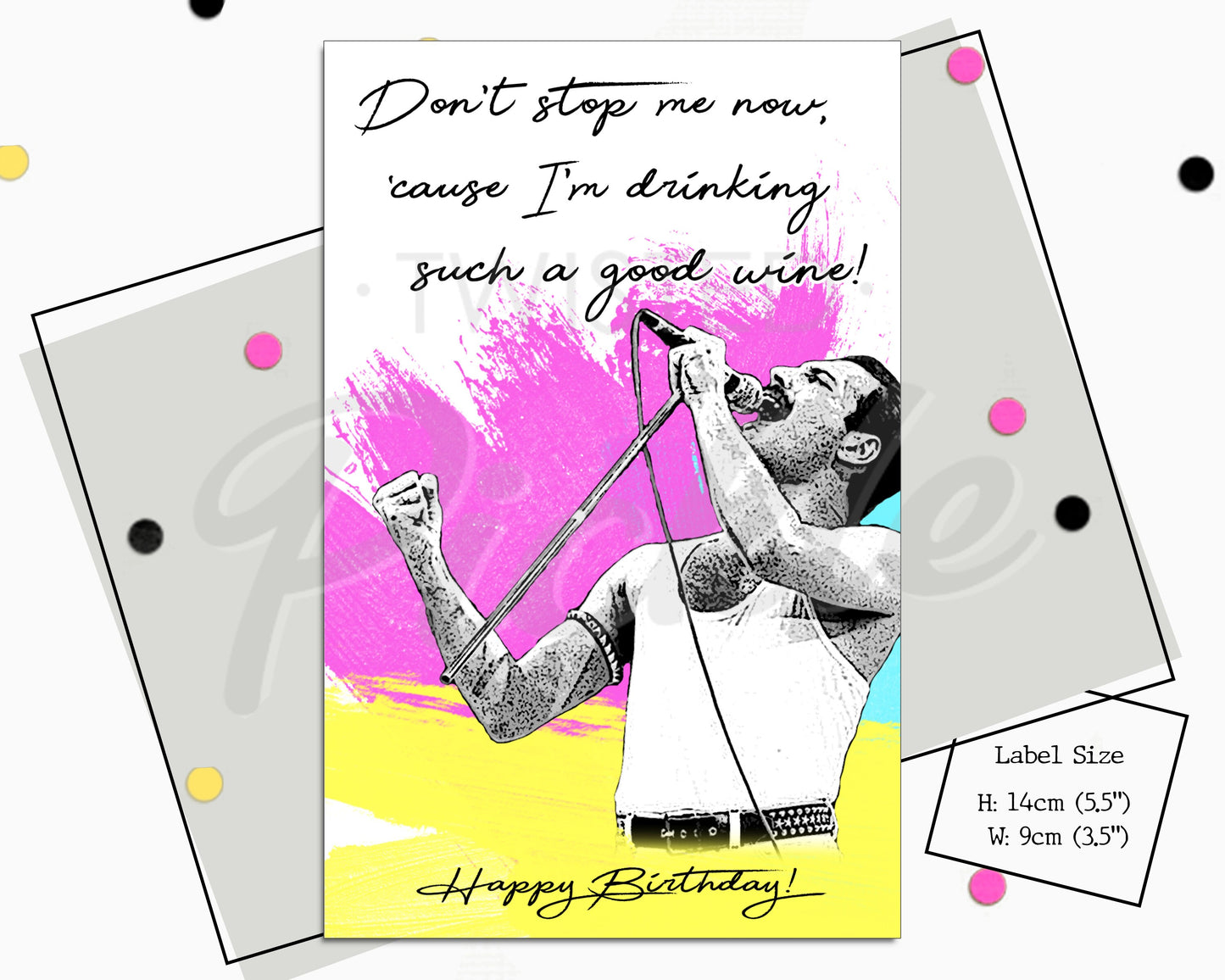 Freddie Mercury Queen Wine Bottle Sticker