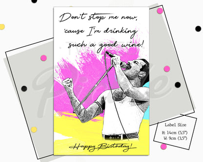 Freddie Mercury Queen Wine Bottle Sticker
