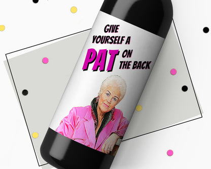 Pat On The Back Wine Bottle Sticker