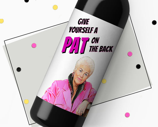 Pat On The Back Wine Bottle Sticker