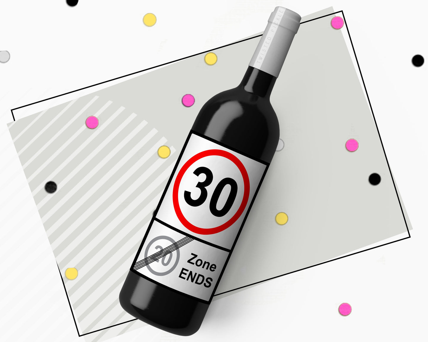 30th Birthday Wine Gift Sticker