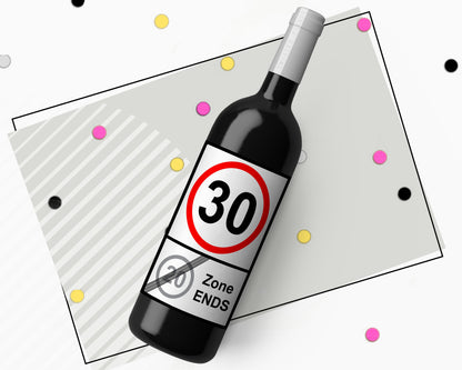 30th Birthday Wine Gift Sticker