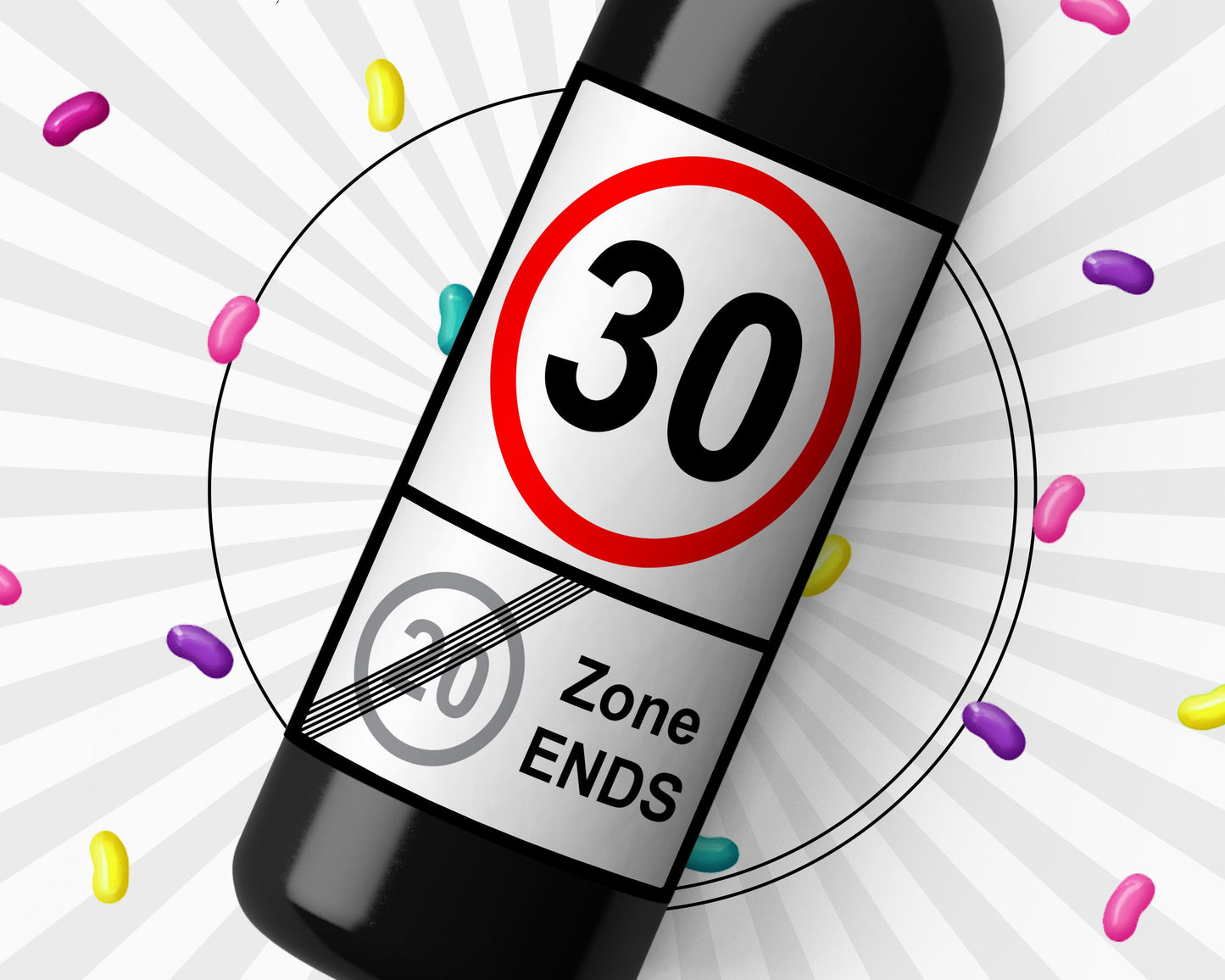 30th Birthday Wine Gift Sticker