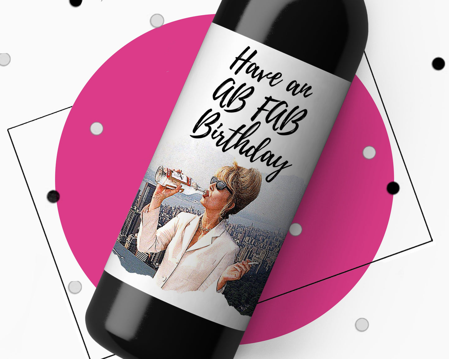Ab Fab Patsy Wine Bottle Sticker