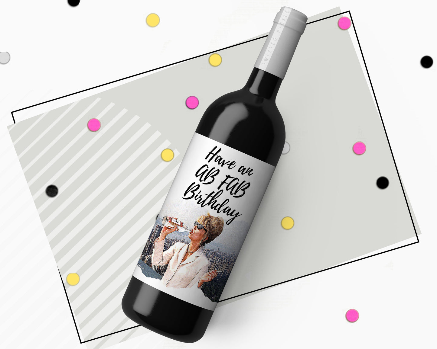 Ab Fab Patsy Wine Bottle Sticker