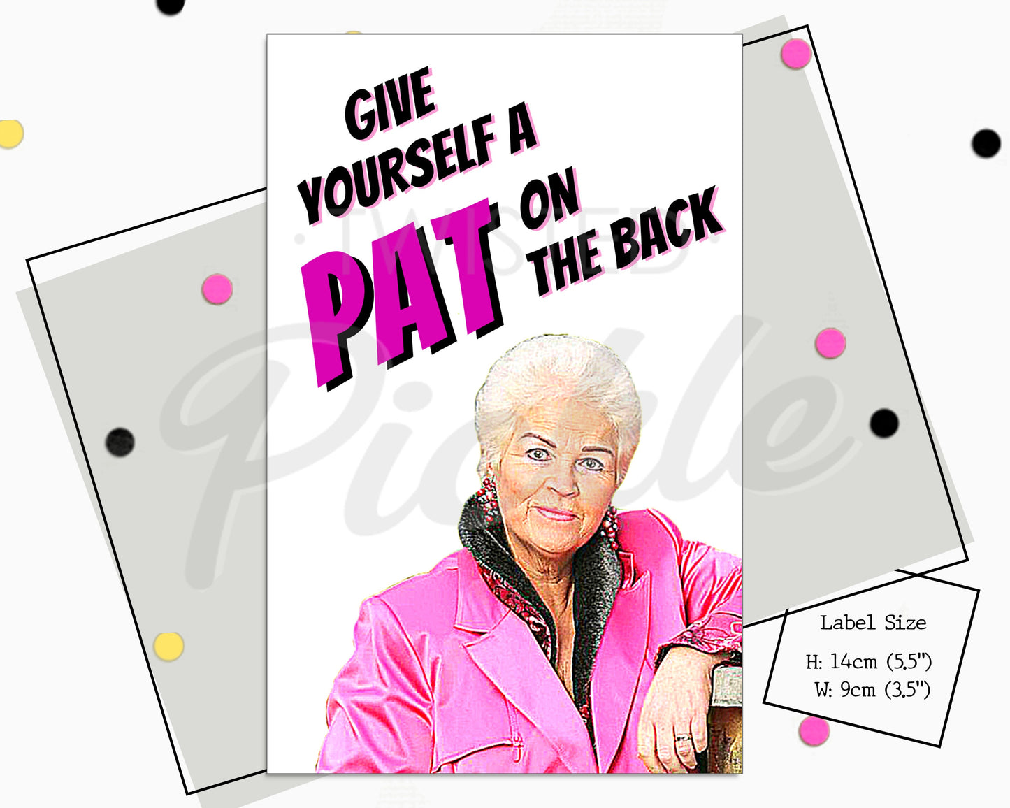 Pat On The Back Wine Bottle Sticker