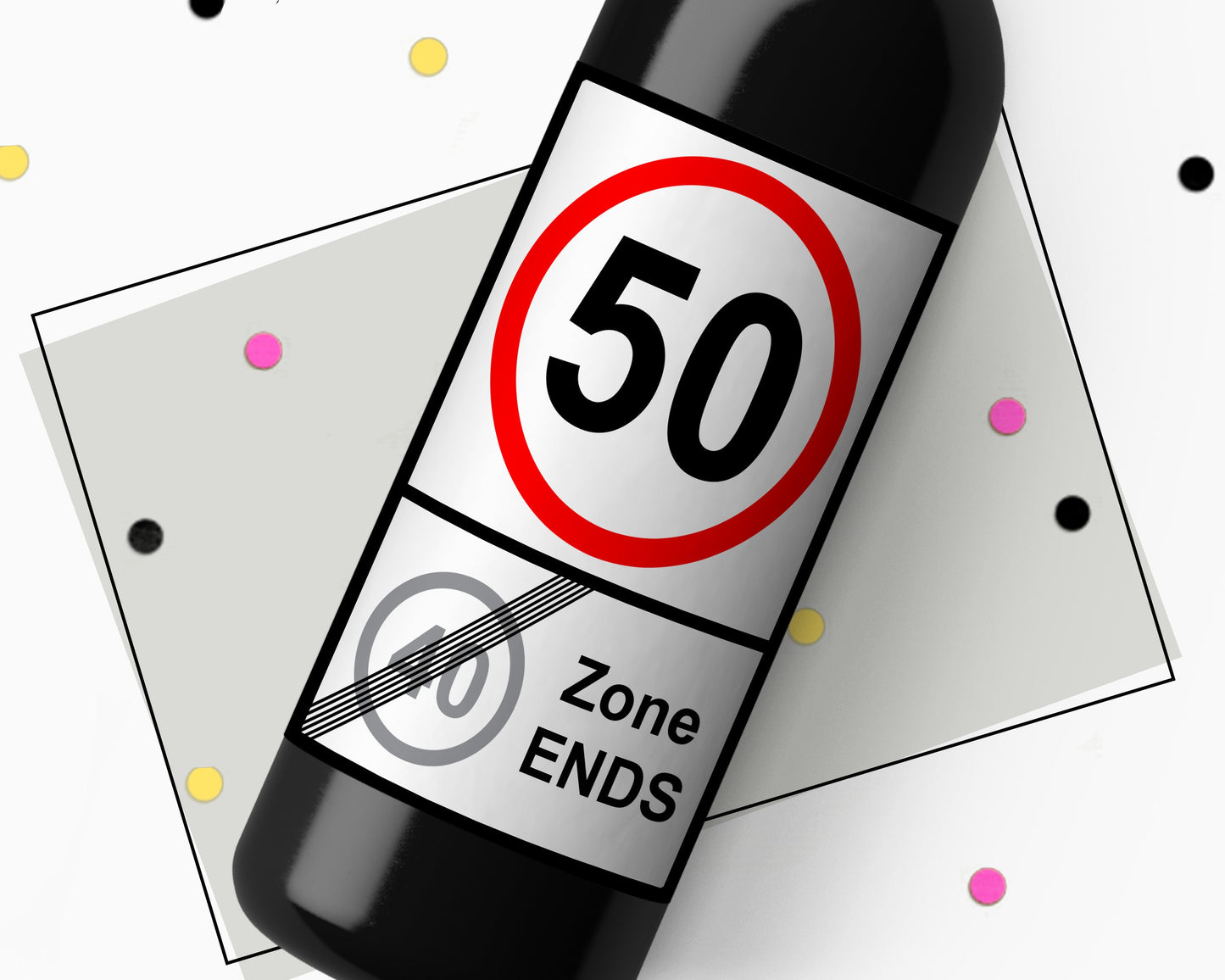 50th Birthday Wine Gift Sticker