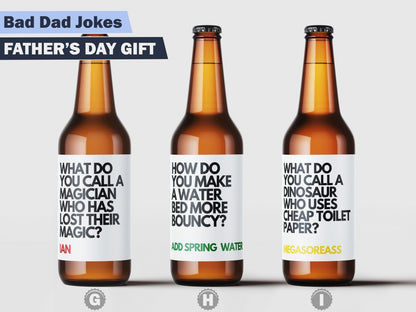 Funny Dad Jokes - Beer Bottle Labels