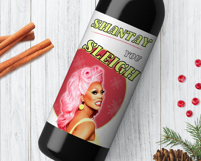 Ru Paul Christmas Wine Label
