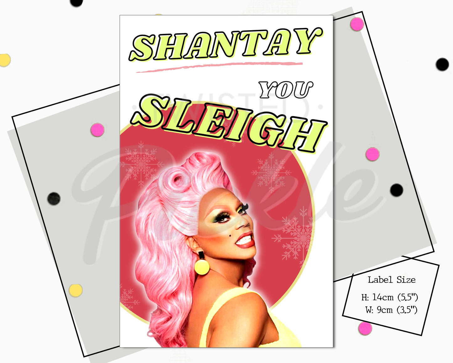 Ru Paul Christmas Wine Label