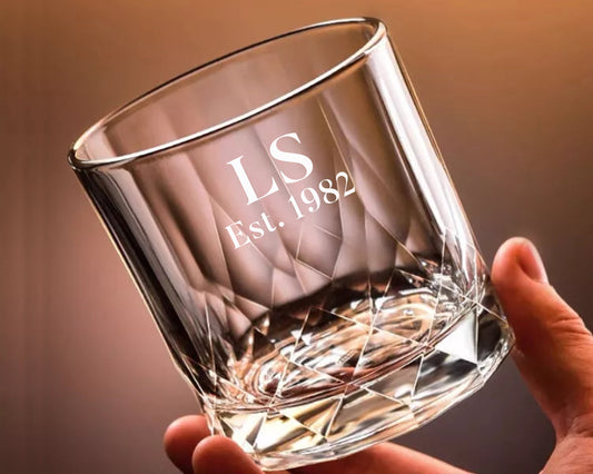 Personalised Initials Engraved Glass