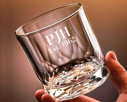 Personalised Initials Engraved Glass