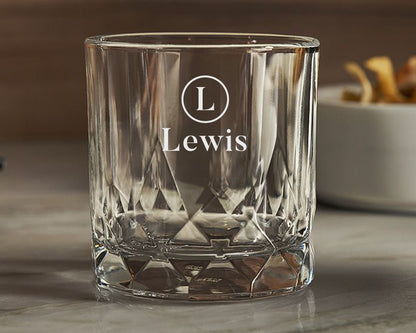 Custom Initial & Name Engraved Glass