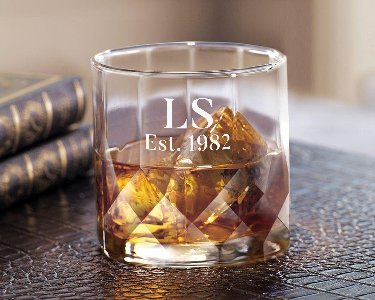 Personalised Initials Engraved Glass