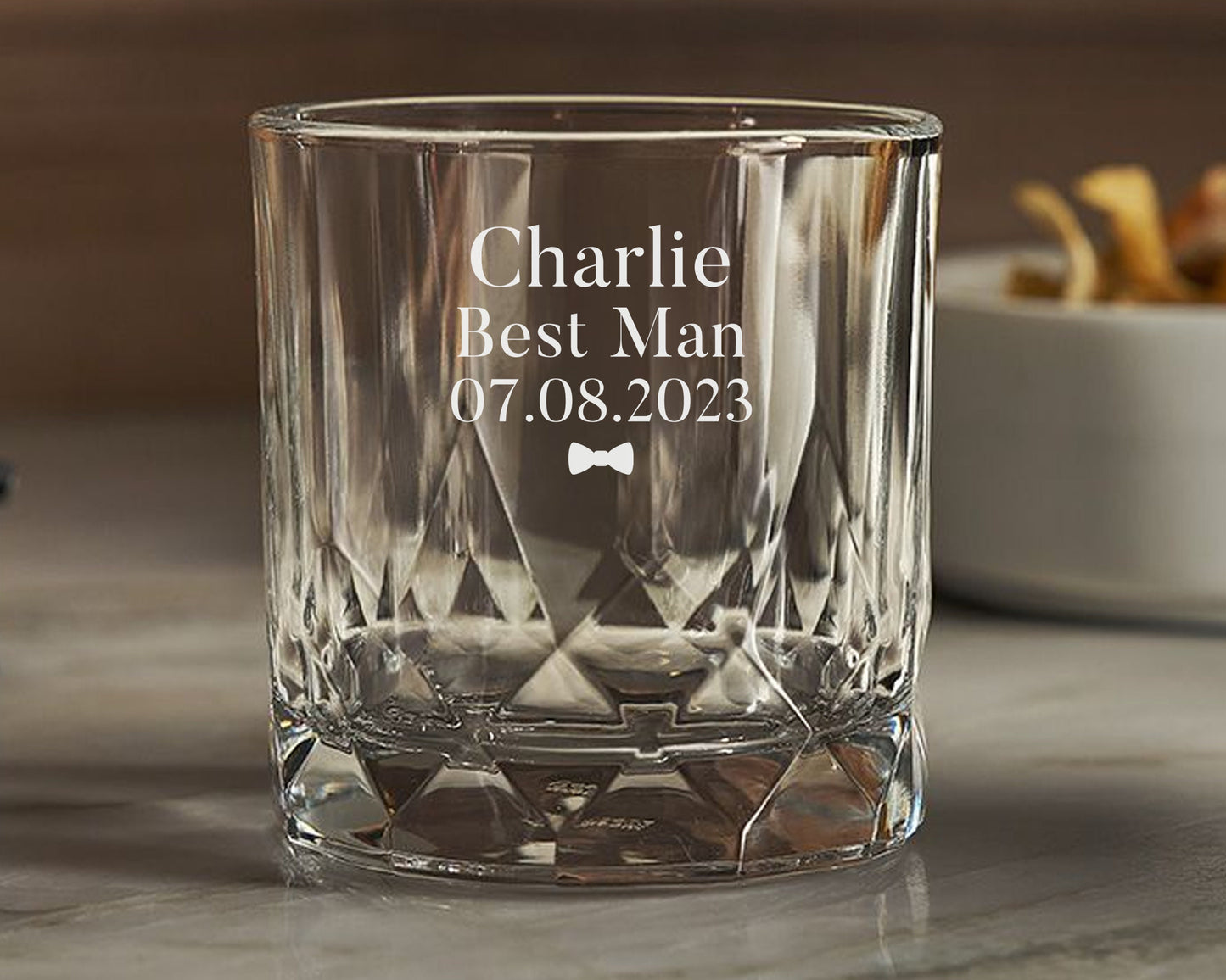 Personalised Wedding Roles Engraved Glass