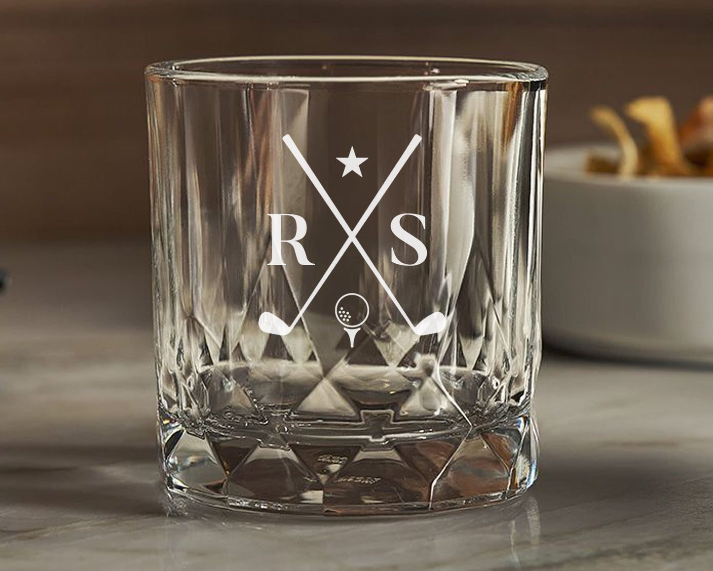 Golf Player Themed Engraved Glass