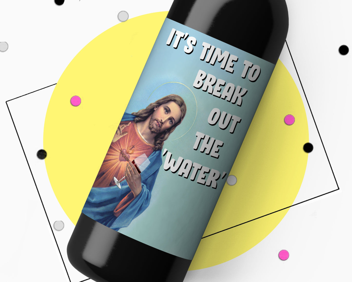 Funny Jesus Wine Label Present
