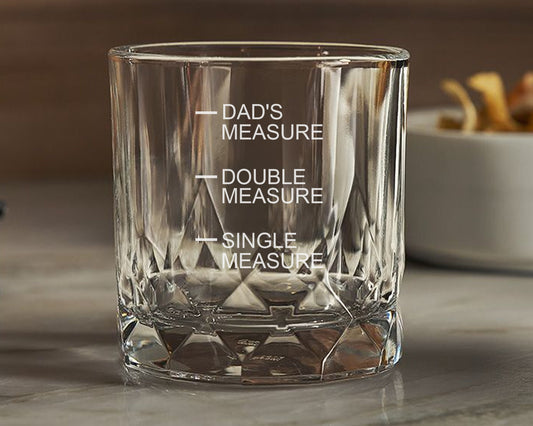 Dad's Measure Engraved Glass