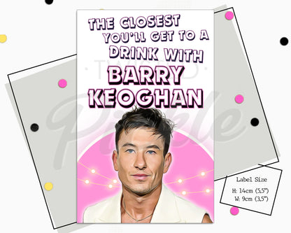 Barry Keoghan Saltburn Fan Wine Sticker