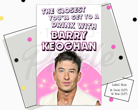 Barry Keoghan Saltburn Fan Wine Sticker