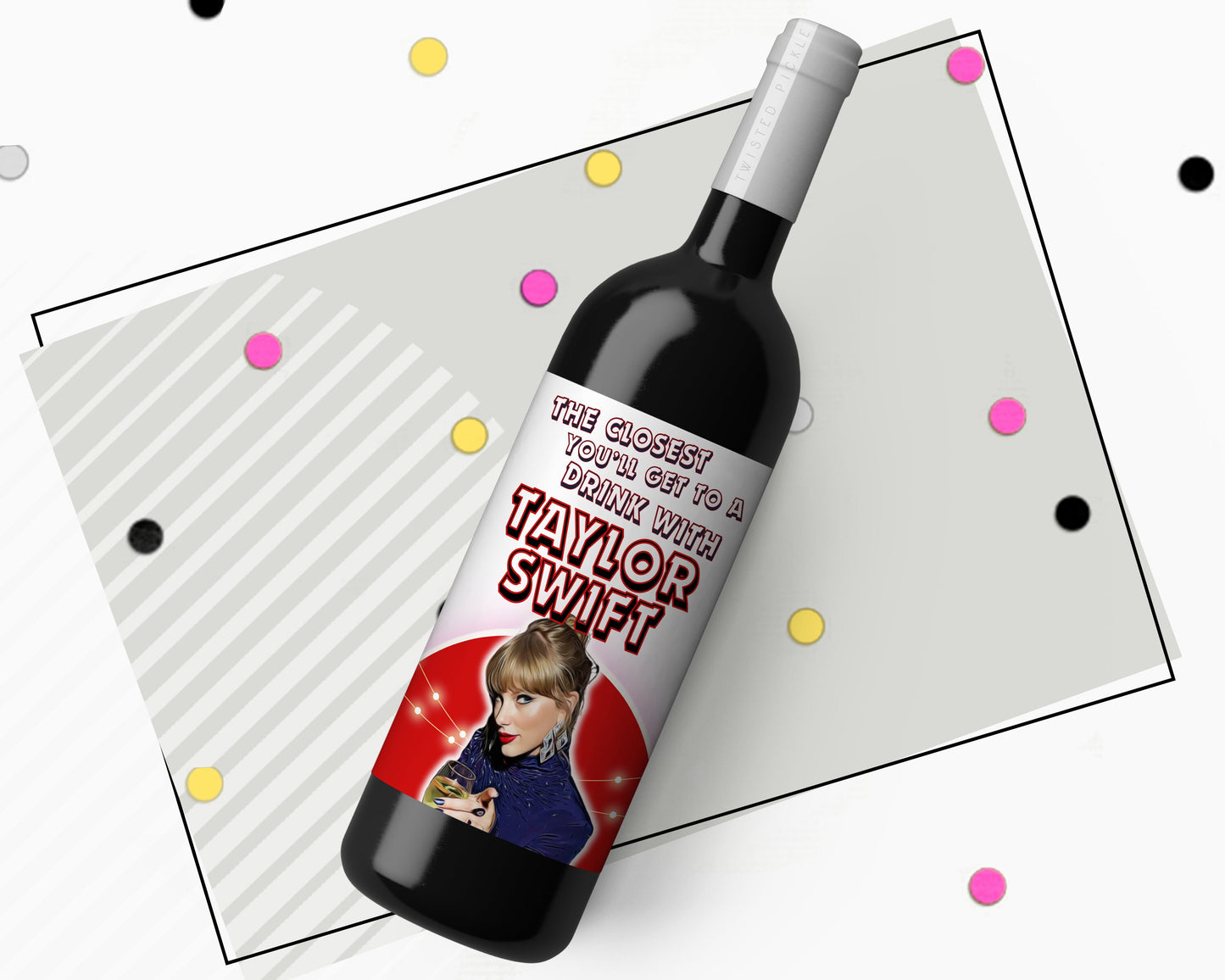 Taylor Swift Fan Wine Sticker Present