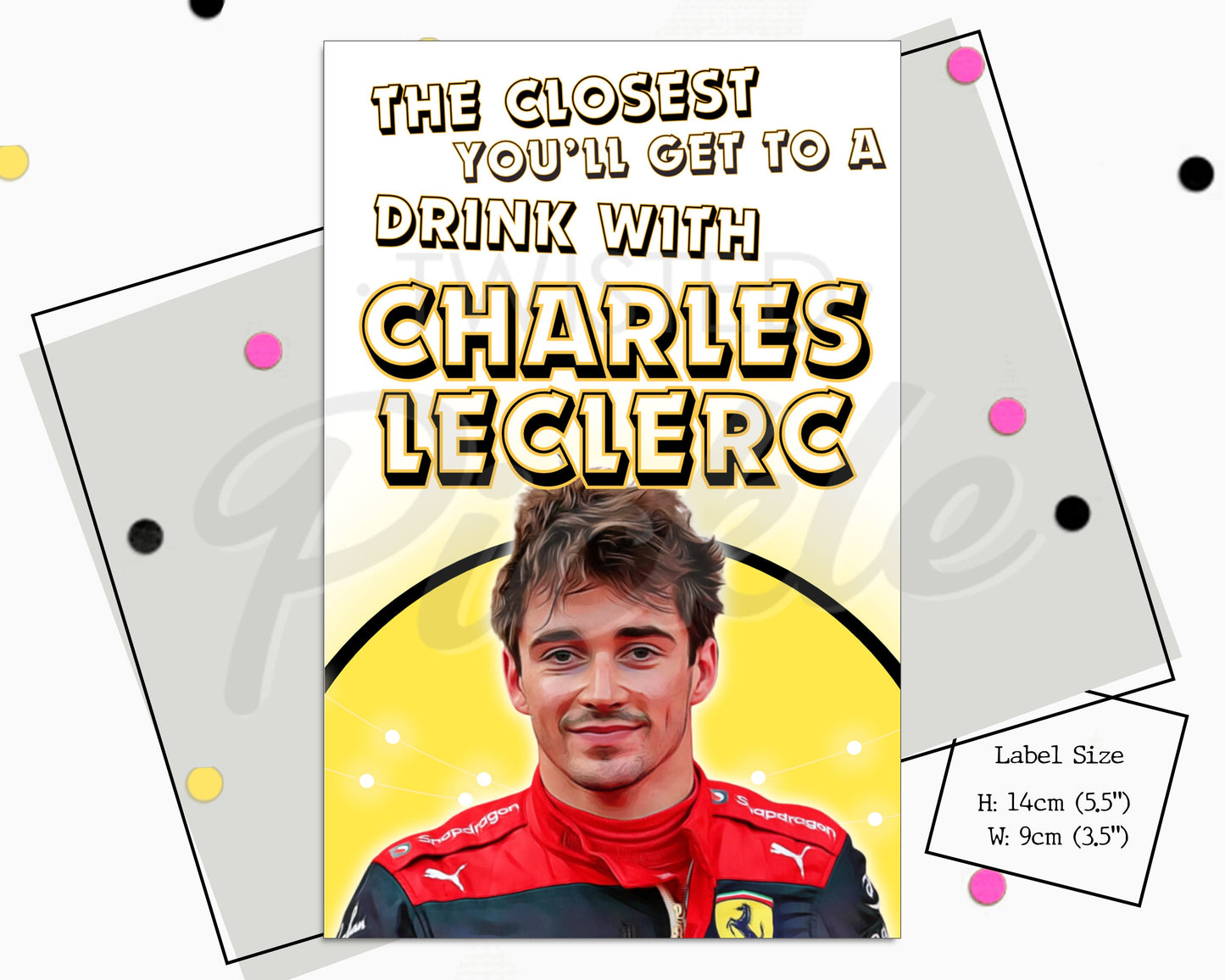 Charles Leclerc Formula 1 Wine Sticker