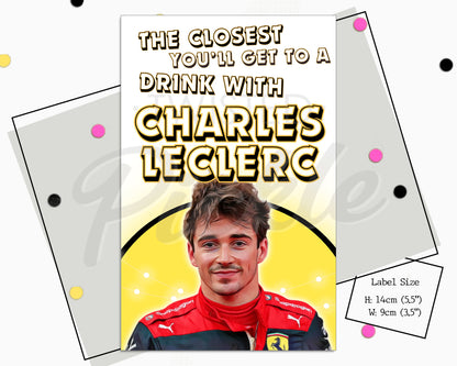 Charles Leclerc Formula 1 Wine Sticker