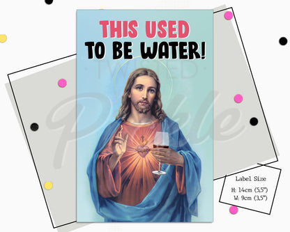 Jesus Funny Wine Bottle Present Label