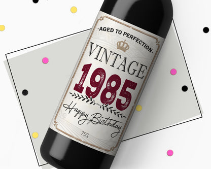 Born 1985 40th Birthday Gift - Wine Label