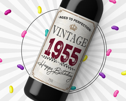 70th Birthday Milestone Wine Gift Sticker