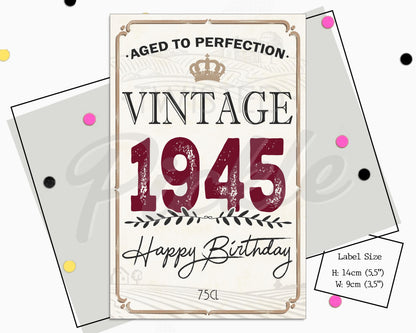 80th Birthday Milestone Wine Gift Label