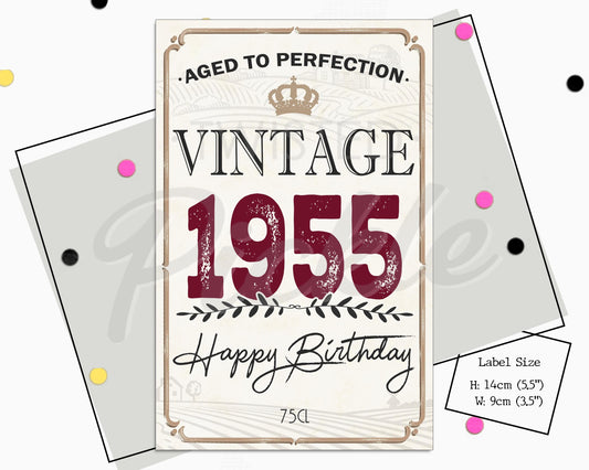 70th Birthday Milestone Wine Gift Sticker