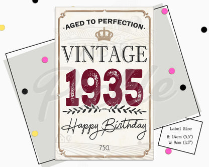 90th Birthday Milestone Wine Gift Label