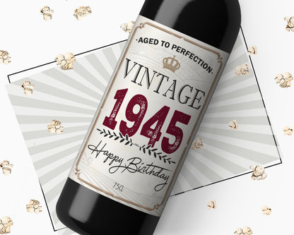 80th Birthday Milestone Wine Gift Label